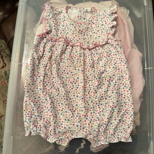 Kissy Kissy Floral Baby Outfit with Pink Trim